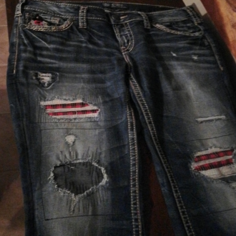Silver skinny jeans